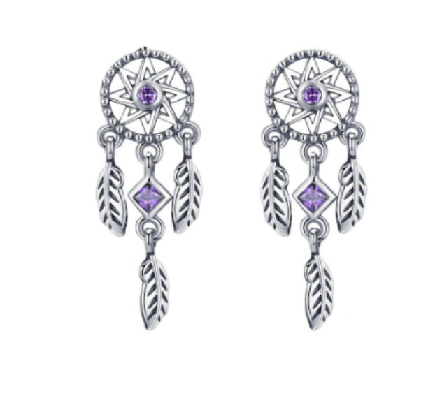 Silver Dream Catcher Earrings