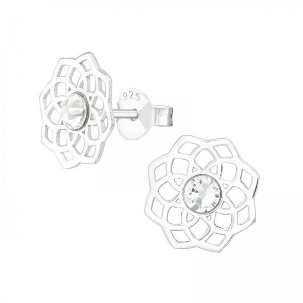 Silver Cut Out Flower Earrings