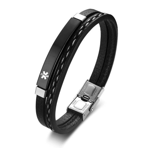 Custom Black Stainless Steel Medical ID Tag for Bracelets
