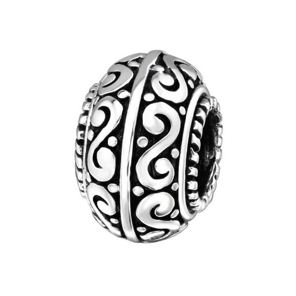 Silver Round Charm Bead